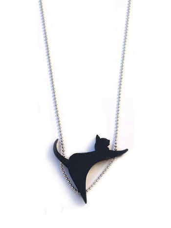 Tiny black CatWalk necklace