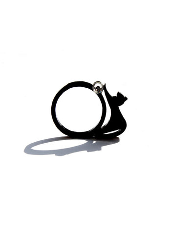 Swarovski kristal "CatWalk" ring zwart